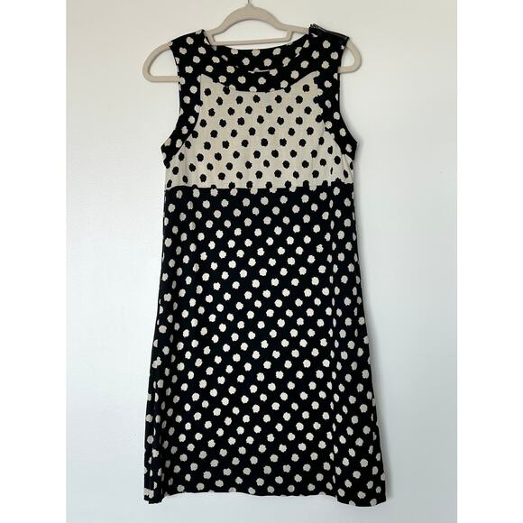 Vintage DIANE VON FURSTENBERG 100% Silk Polka Dot Knit Dress Black Ivory Size 6 - Picture 7 of 10